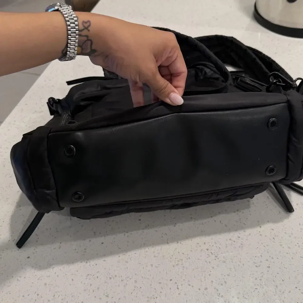 Caraa Baby Nylon Diaper Bag Backpack Insulated Bottle Pocket Travel in Black